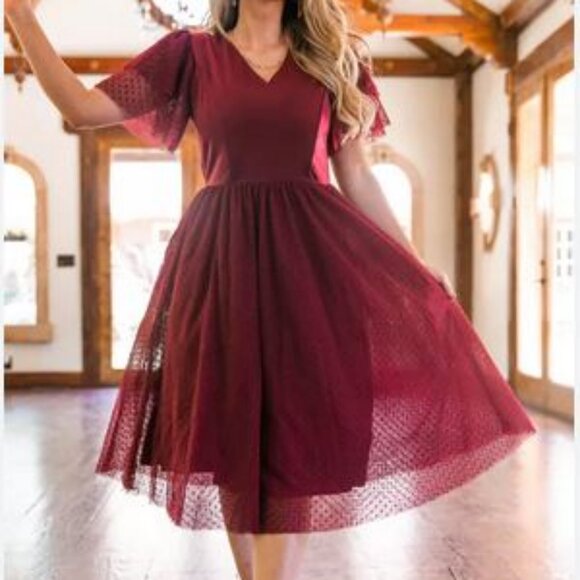 Ivy City Co Dresses & Skirts - Ivy City Co The Party Dress in Wine M